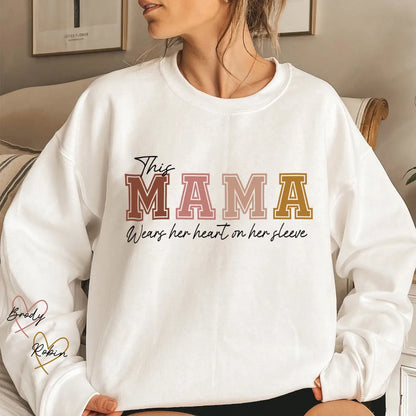 50% OFF Mama Wears Heart on Sleeve Sweatshirt