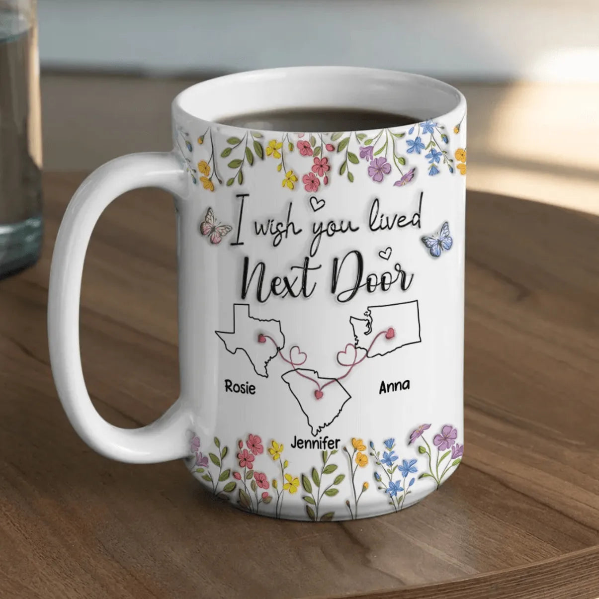 I Wish We Lived Closer - Personalized Pottery Mug