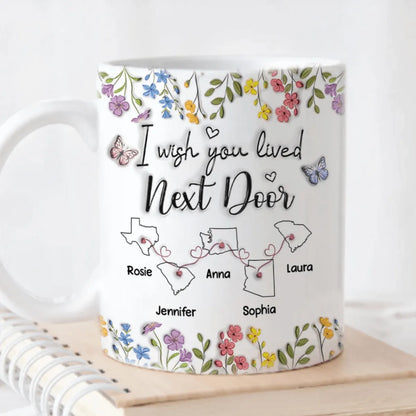 I Wish We Lived Closer - Personalized Pottery Mug